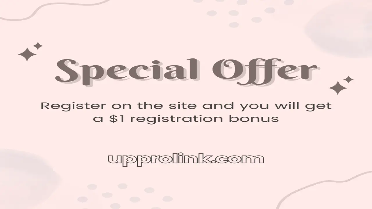 Register on the site and you will get a $1 registration bonus